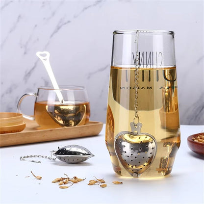 HeartCharm Stainless Steel Tea Strainer  Fine Mesh Heart Shaped Tea Infuser For Loose Leaf 5