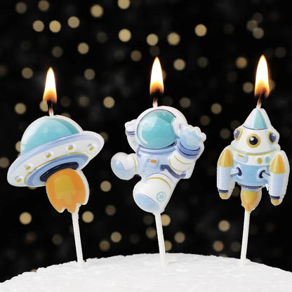 Galaxy Voyager Astronaut Cake Candle – Out of This World Space Birthday Cake Topper