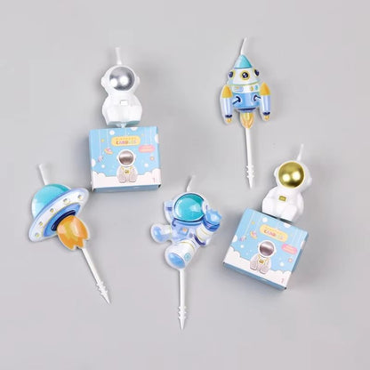 Galaxy Voyager Astronaut Cake Candle  Out Of This World Space Birthday Cake Topper 2