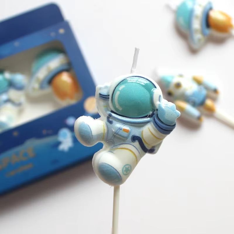 Galaxy Voyager Astronaut Cake Candle  Out Of This World Space Birthday Cake Topper 3