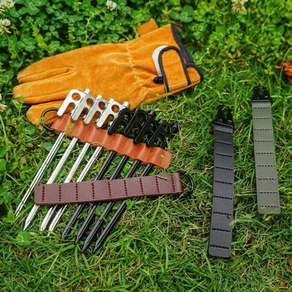 ProGear Tent Stakes Storage Bag  8 Hole PU Leather Organizer For Tent Pegs 1