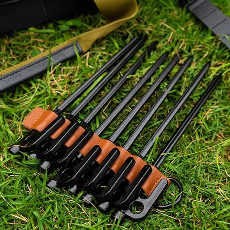 ProGear Tent Stakes Storage Bag  8 Hole PU Leather Organizer For Tent Pegs 3