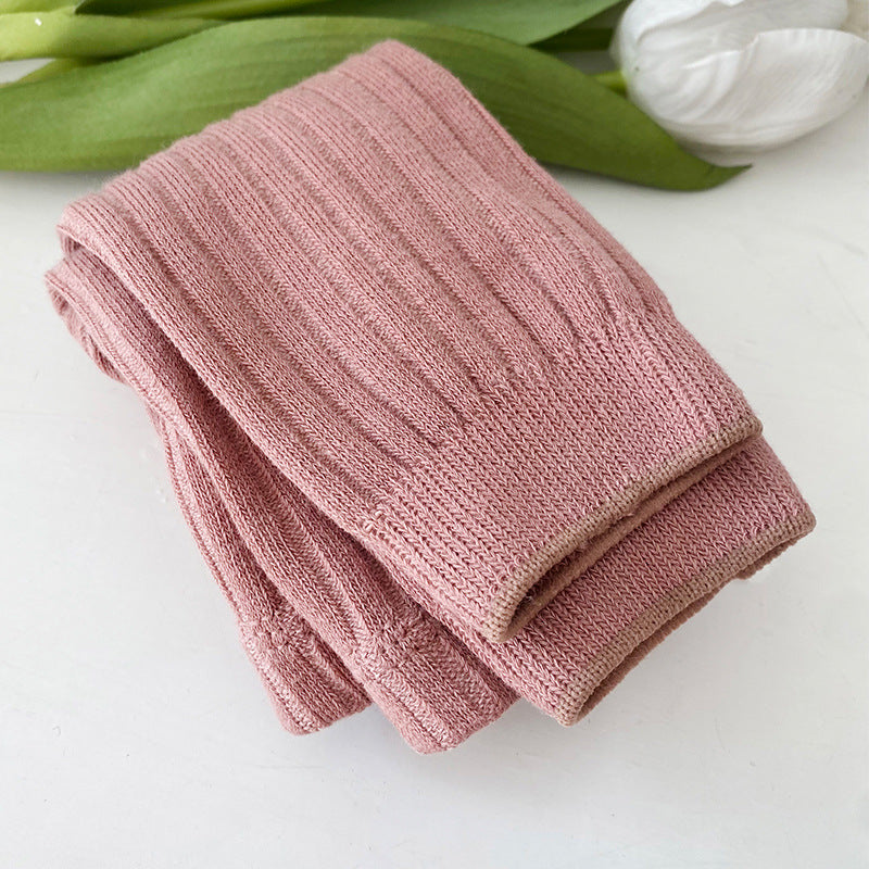 Toddler Girls Basic Ribbed Sweater, Kids Footless Tights, Baby Little Girls Dress, Pants