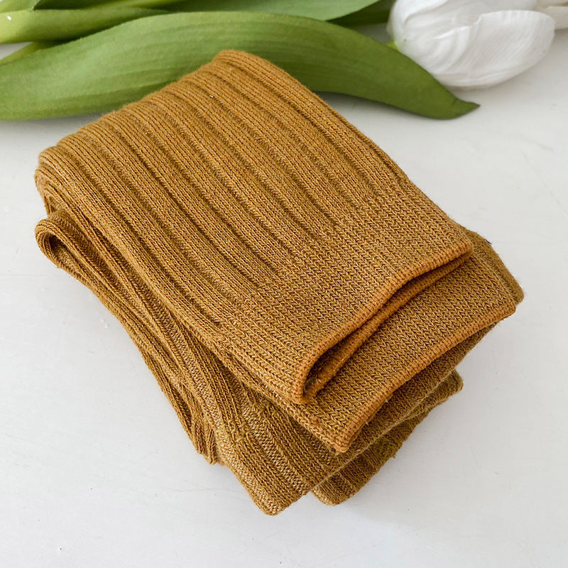 Toddler Girls Basic Ribbed Sweater, Kids Footless Tights, Baby Little Girls Dress, Pants