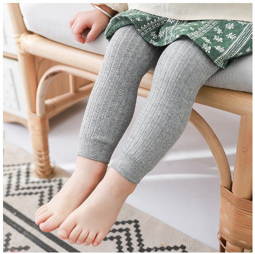 Toddler Girls Basic Ribbed Sweater, Kids Footless Tights, Baby Little Girls Dress, Pants