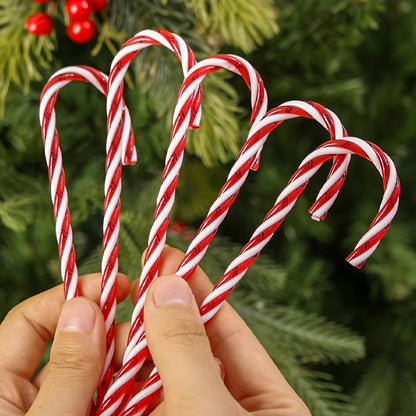 Ornament Plastic Christmas, Christmas Candy Cane, Indoor Party Favor Twisted Crutch Candy Canes, Tree Hanging Decoration
