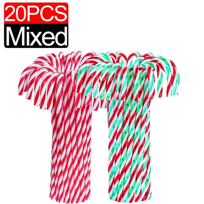 Ornament Plastic Christmas, Christmas Candy Cane, Indoor Party Favor Twisted Crutch Candy Canes, Tree Hanging Decoration