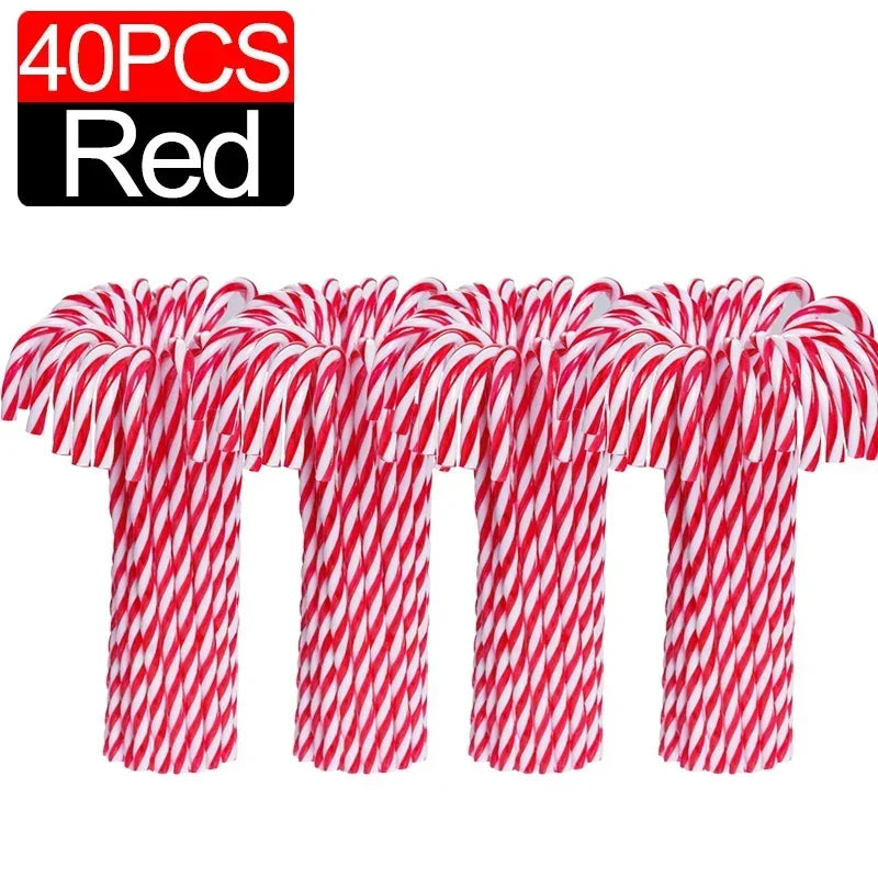 Ornament Plastic Christmas, Christmas Candy Cane, Indoor Party Favor Twisted Crutch Candy Canes, Tree Hanging Decoration