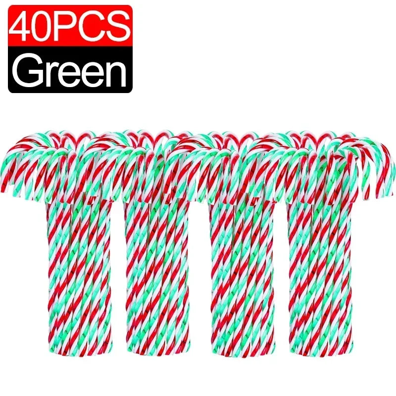 Ornament Plastic Christmas, Christmas Candy Cane, Indoor Party Favor Twisted Crutch Candy Canes, Tree Hanging Decoration