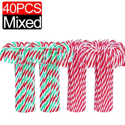 Ornament Plastic Christmas, Christmas Candy Cane, Indoor Party Favor Twisted Crutch Candy Canes, Tree Hanging Decoration