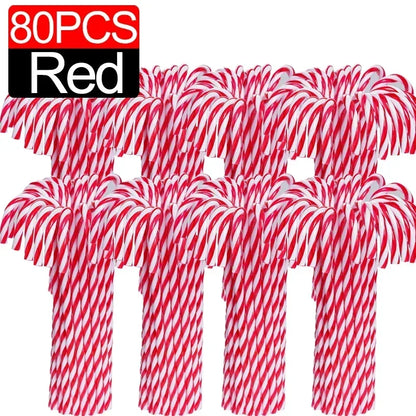 Ornament Plastic Christmas, Christmas Candy Cane, Indoor Party Favor Twisted Crutch Candy Canes, Tree Hanging Decoration