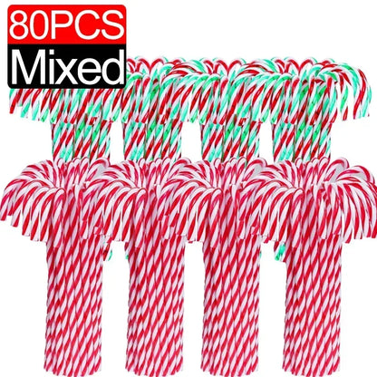 Ornament Plastic Christmas, Christmas Candy Cane, Indoor Party Favor Twisted Crutch Candy Canes, Tree Hanging Decoration