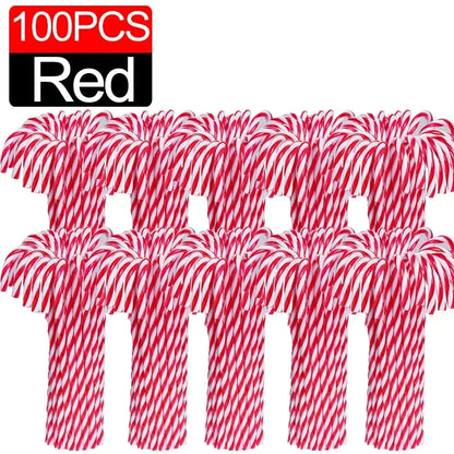 Ornament Plastic Christmas, Christmas Candy Cane, Indoor Party Favor Twisted Crutch Candy Canes, Tree Hanging Decoration