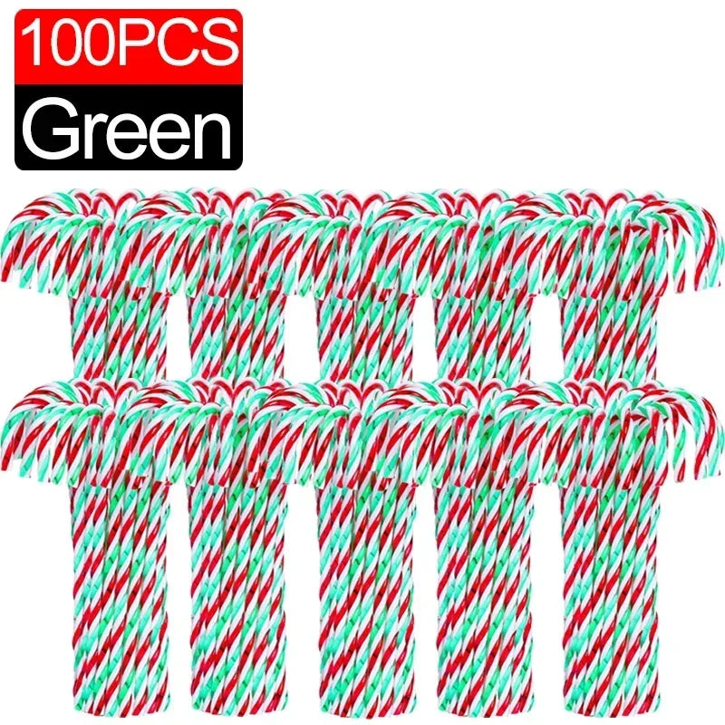 Ornament Plastic Christmas, Christmas Candy Cane, Indoor Party Favor Twisted Crutch Candy Canes, Tree Hanging Decoration