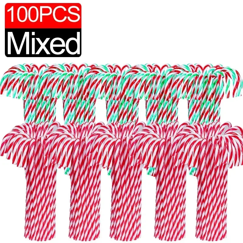 Ornament Plastic Christmas, Christmas Candy Cane, Indoor Party Favor Twisted Crutch Candy Canes, Tree Hanging Decoration