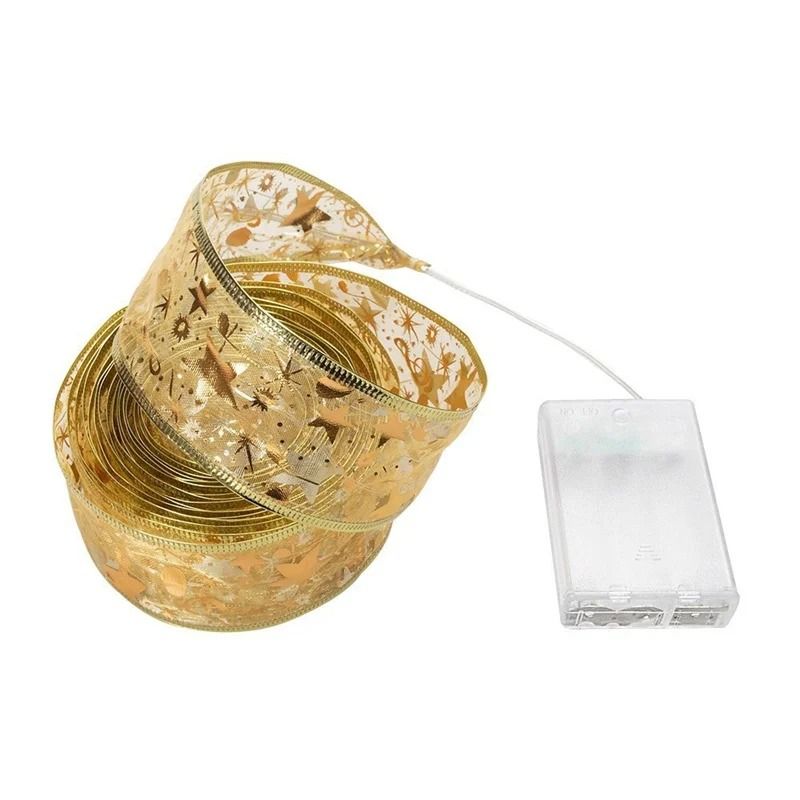 Christmas Ribbon Fairy Light String With LED Battery Box  Holiday Ribbon Decor For Tree Home And Pa 6