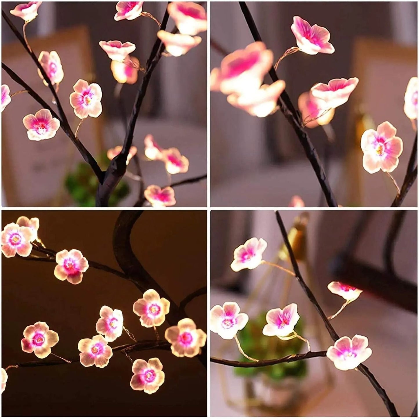 Cherry Blossom LED Bonsai Tree Lamp  USB Or Battery Powered Touch Switch Warm White Light For Home  4