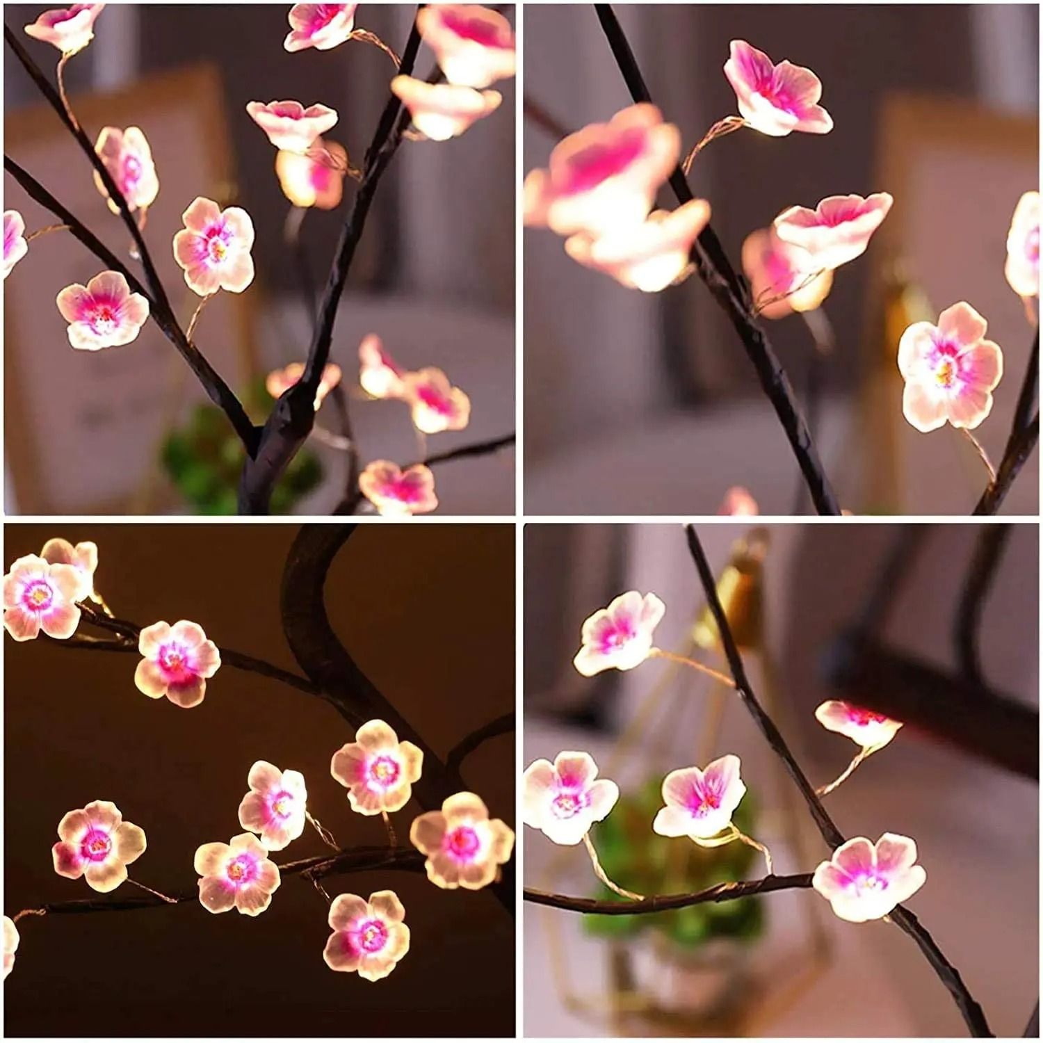 Cherry Blossom LED Bonsai Tree Lamp  USB Or Battery Powered Touch Switch Warm White Light For Home  4