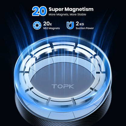 MagSafe Car Phone Mount, Magnetic Holder with Strong Suction, Adjustable Long Arm for Dashboard and Windshield Phones