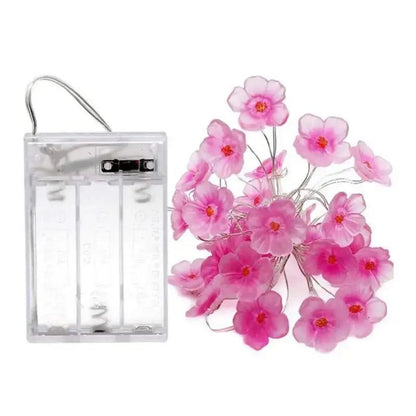 Cherry Blossom Flower Garland Lamp Battery Operated LED String Fairy Lights For Indoor Wedding And  5