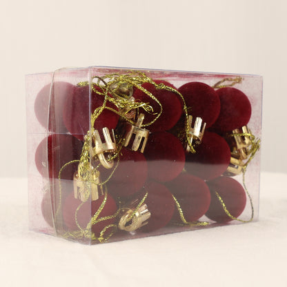 Mini Christmas Balls Ornaments, Flocked Christmas Balls, Christmas Tree Hanging Decor