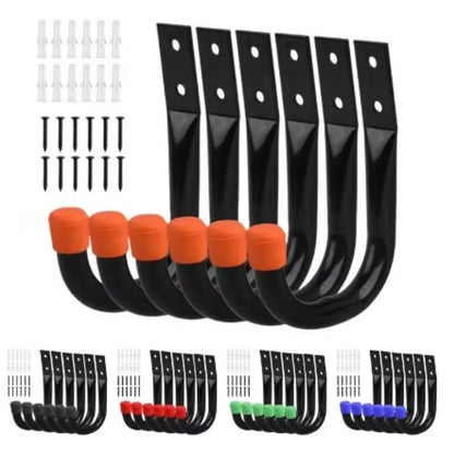6 Pack Bike Wall Mount Hooks Bicycle Support for MTB Road Bike Parking Hanging Holder Stand