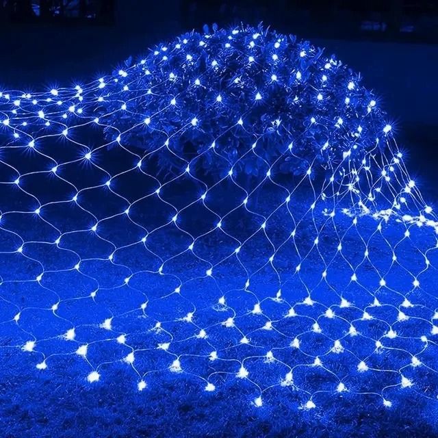 Halloween Purple LED Net Mesh Fairy Light Curtain For Home Wedding And Party Decoration 9