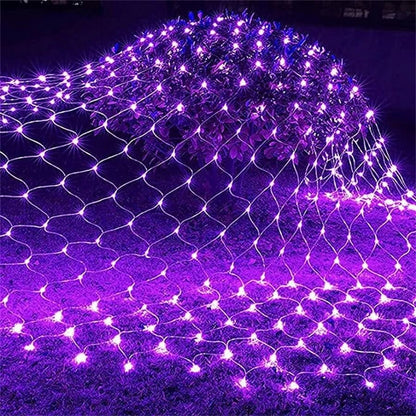 Halloween Purple LED Net Mesh Fairy Light Curtain For Home Wedding And Party Decoration 8