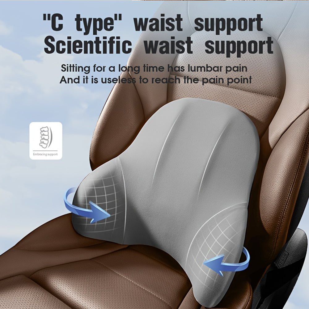 Memory Foam Car Seat Pillow, Protective Neck and Back Support, Breathable Headrest Cushion for Pain Relief