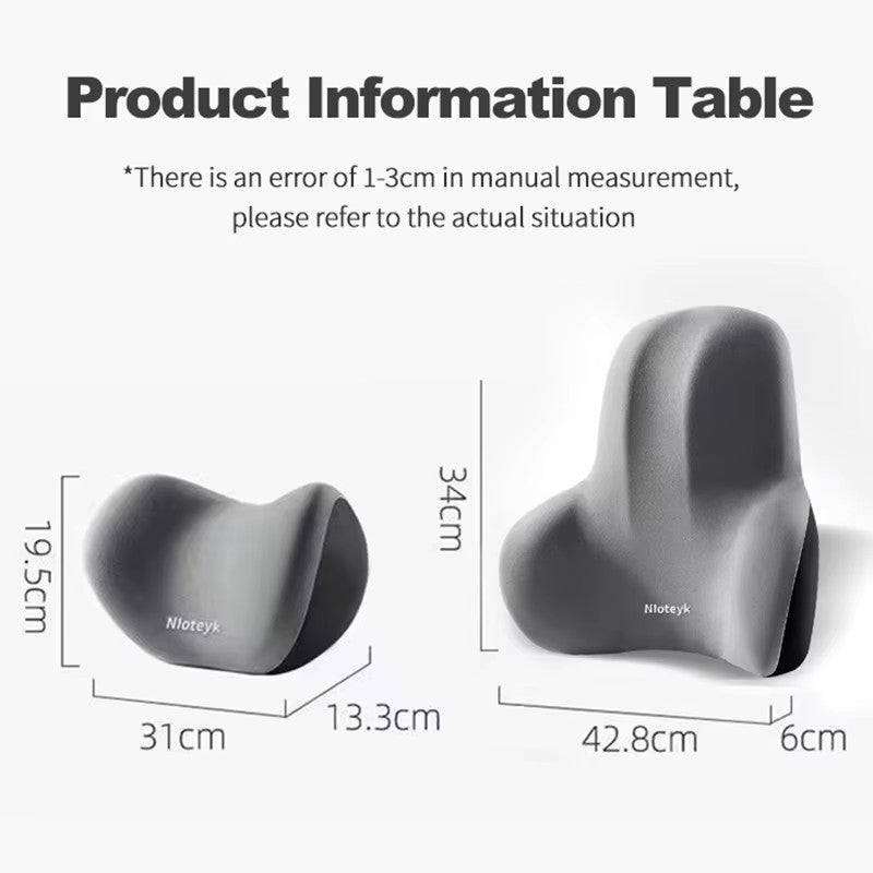 Memory Foam Car Seat Pillow, Protective Neck and Back Support, Breathable Headrest Cushion for Pain Relief