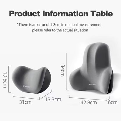Memory Foam Car Seat Pillow, Protective Neck and Back Support, Breathable Headrest Cushion for Pain Relief