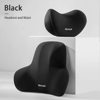 Memory Foam Car Seat Pillow, Protective Neck and Back Support, Breathable Headrest Cushion for Pain Relief