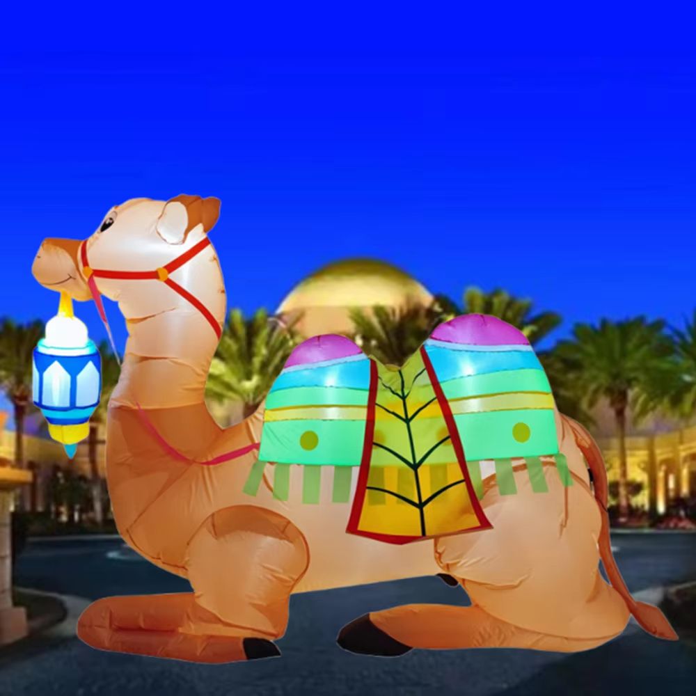 18m6FT Ramadan Inflatable Camel Toy Builtin LED Lights Outdoor Festival Decoration 1