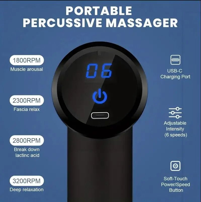 Mini Muscle Massage Gun Portable Body Massager For Back Neck And Leg Relief 2