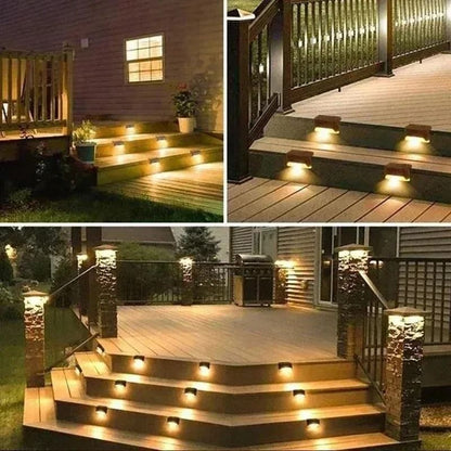 Solar LED Outdoor Step Light Set For Garden Patio And Deck Decoration 4