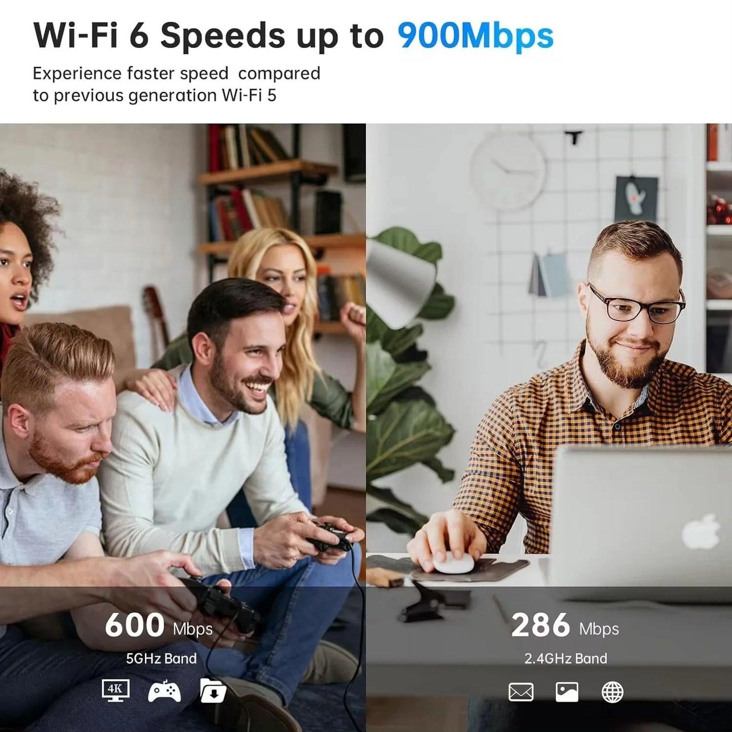 High Speed Dual Band Wireless Adapter With Bluetooth Connectivity 1