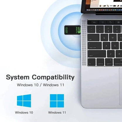 High Speed Dual Band Wireless Adapter With Bluetooth Connectivity 5