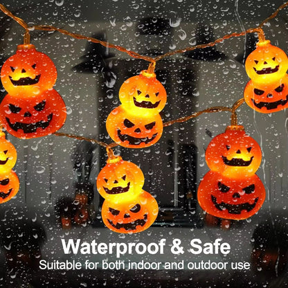 1020 LED Halloween Pumpkin String Lights  Battery Powered For Porch Yard  Garden Decor 1