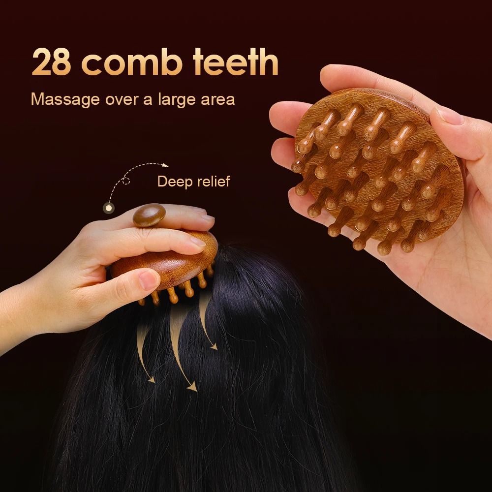 Product Name Multi Functional Wood Therapy Massage Comb Sandalwood Scalp Massager 2