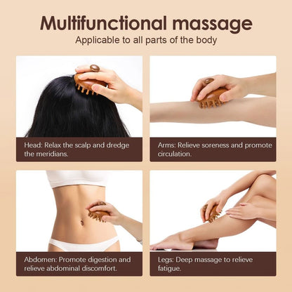 Product Name Multi Functional Wood Therapy Massage Comb Sandalwood Scalp Massager 3