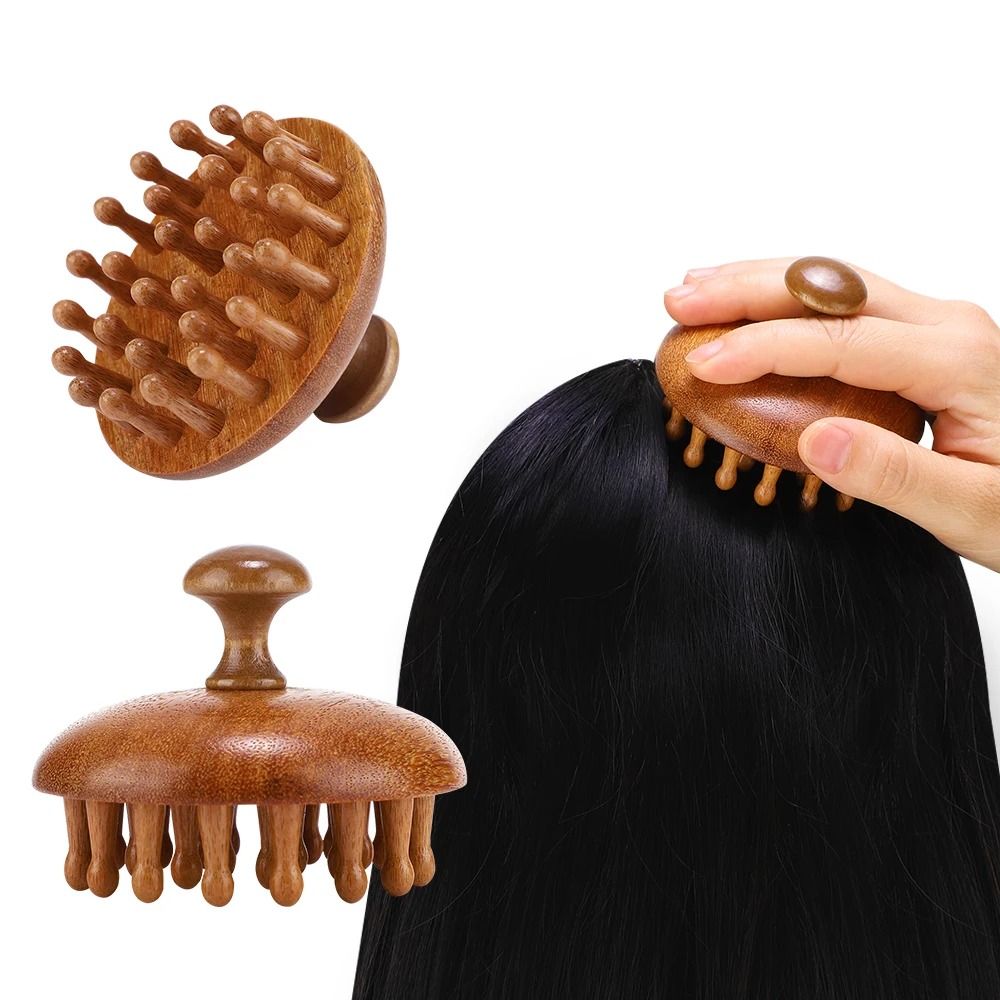 Product Name Multi Functional Wood Therapy Massage Comb Sandalwood Scalp Massager 4