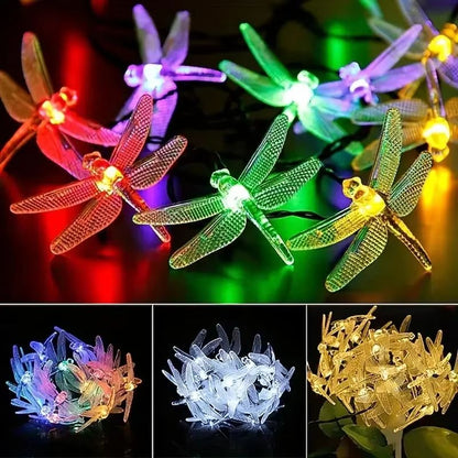 20 LED Dragonfly Solar String Lights  Outdoor LED Light For Garden Yard  Patio Decor 3