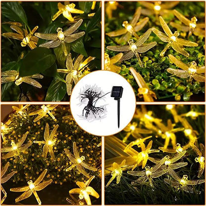 20 LED Dragonfly Solar String Lights  Outdoor LED Light For Garden Yard  Patio Decor 4
