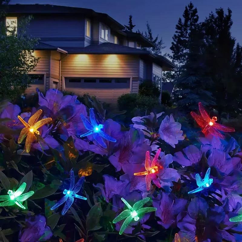 20 LED Dragonfly Solar String Lights  Outdoor LED Light For Garden Yard  Patio Decor 5