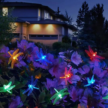 20 LED Dragonfly Solar String Lights  Outdoor LED Light For Garden Yard  Patio Decor 5