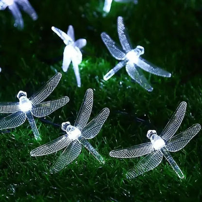 20 LED Dragonfly Solar String Lights  Outdoor LED Light For Garden Yard  Patio Decor 8
