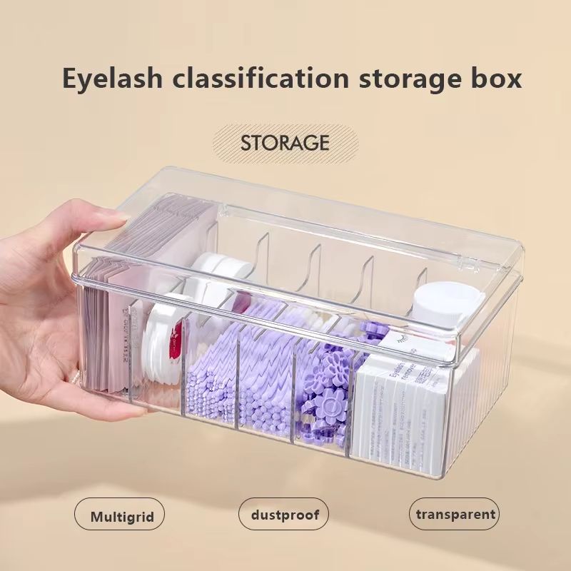Large Eyelash Extension Storage Box With Cover  Acrylic Organizer For Lashes Glue  Tweezers 1
