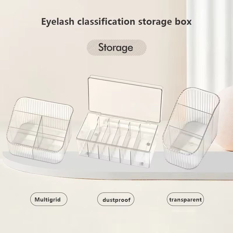 Large Eyelash Extension Storage Box With Cover  Acrylic Organizer For Lashes Glue  Tweezers 2