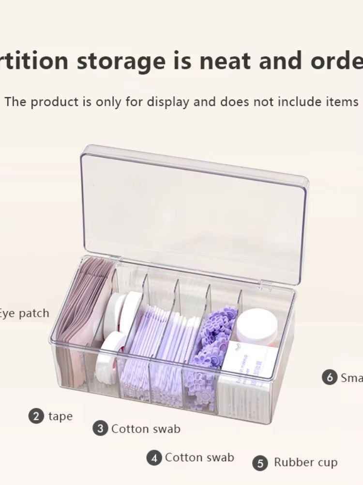Large Eyelash Extension Storage Box With Cover  Acrylic Organizer For Lashes Glue  Tweezers 3