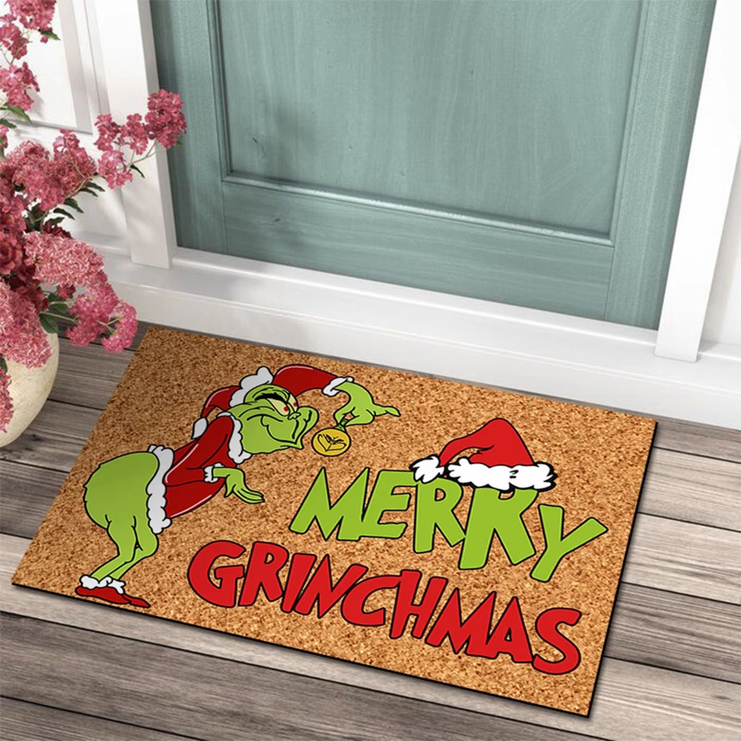 Christmas Door Mat  Outdoor Welcome Mat For Front Door Funny AntiSlip Rug 237 X 159 Inch 10